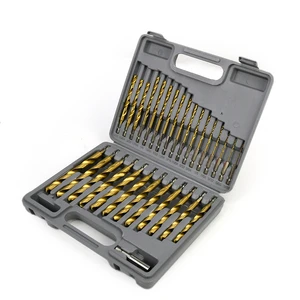 Nesen 30Pcs Titanium Coated Hex Shank Drill Bit Quick Change Adapter Bench Drilling Operations for Steel Copper Alloy Metal Work