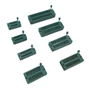 IC Test 2.54mm zif socket mated BY 7.62/15.24mm PLUG gold plated universal connector