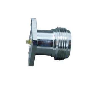 4 Holes RF Coaxial Jack 17.5mm SQ Flange N Type Connector with 0.13-2.95mm TAB Pin