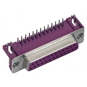Plug-In Type HDR15 Female Connector Bent Pins Three-Row Black 8.89 Socket Electronic Component Processing