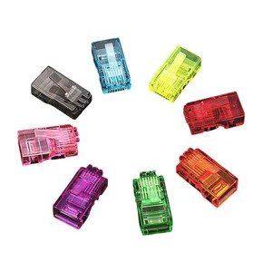 8P8C RJ45 Male RJ45 Cat5e Cat6 Ethernet Cables Module Connector RJ-45 Network Connector Crystal Head Colorful Gold Plated Cable