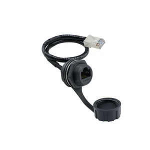 LSHITECH RJ45 Aviation Connector Shielded Industrial Panel Mount Bulkhead for Network Industrial Equipment