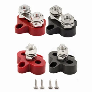 Dual Battery Terminal Connector EV Power M6 M8 M10 Stud Board 100A 48V DC For Distribution Line