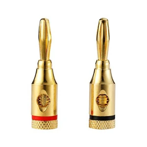 4mm Gold Plated Zinc Alloy Male Banana Plug Audio Speaker Socket Cable Connector for Power Amplifier
