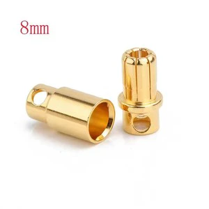 2mm 3mm 3.5mm 4mm 5mm 5.5mm 6mm 6.5mm 8mm Gold-plated Bullet Plug High Current Banana Connector for RC Lipo