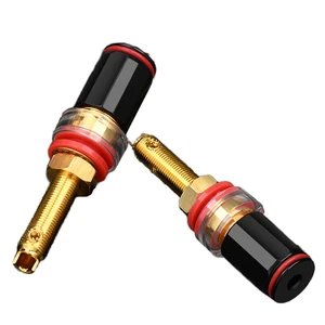 Audiophile Pure Copper Gold-Plated M8 Terminal Connectors Solderless Banana Plug Socket Speaker Binding Posts Hifi Connectors