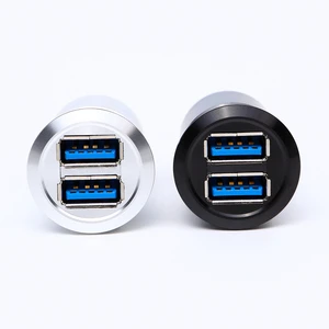 25mm Metal Panel Istall Type USB Connector/USB Socket 2x USB3.0 FEMALE a - FEMALE a