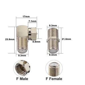 F81 Dual-Port Female Coaxial Cable Connector for RG6 Coaxial Cable Extender F-Type Nickel-Plated Adapter Suitable for TV