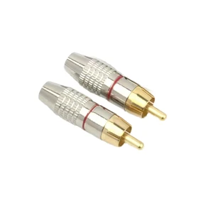 Gold Plated RCA Male Connector RCA Audio and Video Welding Plug Coaxial Plug Lotus Plug