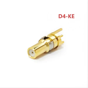 D4-KE Female Straight PCB Mount RF Coaxial Connector Brass Gold Plated PTFE Insulator High Frequency Low Loss Connector