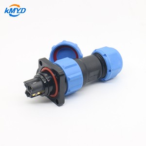 IP68 Waterproof SP21 Power Connector 2-7 Pins Industrial Male Plug/ Female Socket 4-Hole Flange Solderless