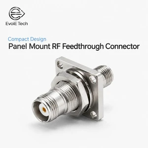 Low Power N Type SMA Female-Female RF Coaxial Connector 50 Ohm DC-11GHz 4-Hole Flange Mounting 360 Shielding for Telecom Base