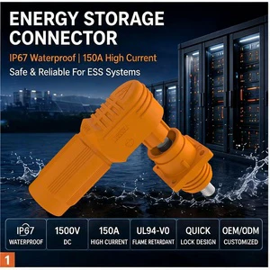 High Current Battery Connector IP67 Waterproof Energy Storage Connector 70A-500A Right Angle Lithium Battery Pack Connectors