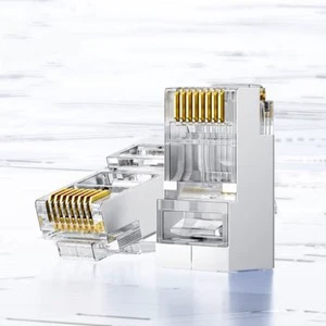 Ethernet RJ45 Network Cable Plug Connector CAT6 Shielded Metal Crystal Head