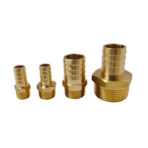 OEM Male Thread Brass Barbed Hose Fittings Pagoda Tail 4 6 8 10mm Hexagon Nipple Straight Adapter For Tube Connection