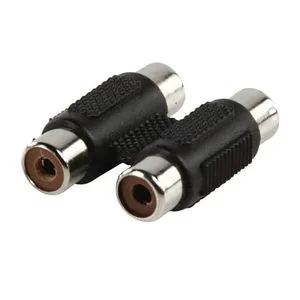 conector de audio/vdeo rca 2x2, color negro, ideal para transmitir seales de audio y video en dispositivos multimedia.