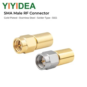SMA-Type Male RF Coaxial Connector Gold Plated Stainless Steel Solder Connector for High Frequency Cable Applications