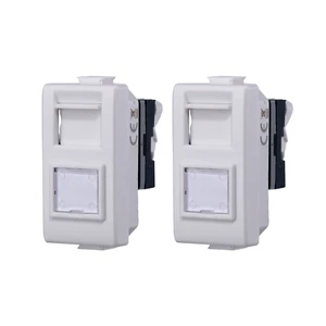 Gloca RJ45 Cat6 Network Connector Panel Mount 2 Port Plastic Ethernet Connectors