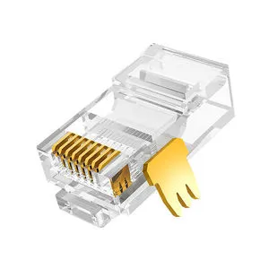 24AWG Cat5e RJ45 UTP Network Connectors rj45 pass through ethernet connector rj45 cat6a connector 50u gold plated manufacturers