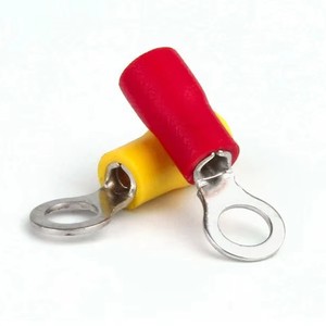 Hot Selling Ring Terminal Lug Copper Material PVC Sleeve RV1.25 - 5.5 Ring Terminal Insulated Terminal Connectors