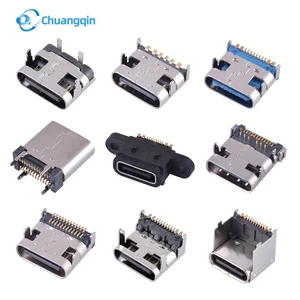 USB-C Type-C Female Connector 16P PCB SMT Copper 5A High Temperature Plastic