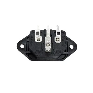 IEC60320 C14 Right Angle Industrial Connector 3 Pin Copper PCB Terminal Screw-mounted 15A 250V Power Inlet Socket Easy Install