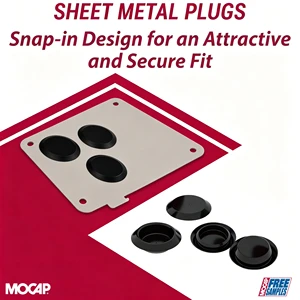 Snap-in Auto Body Black Plastic Injection Molded Hole Plug Button Flush Mount Sheet Metal Plug SMF10 MOCAP