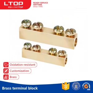 LONGTOP Autoconnect Brass Terminal Holes Screw Connection Industrial & Automotive Spring Clamp Terminal Block Connector