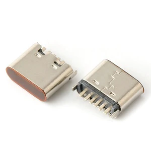 USB Type-C 6P usb c connector plug Vertical Straight usb-c connector 6.8h c-type female connector usb c connector