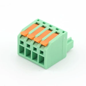 4P Brass Terminal Blocks 3.5mm Plug-in Type Splice 300V 10A Free Hanging In-Line PCB Connectors