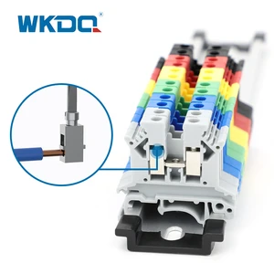 WKDQ UK2.5 2.5mm Screw Clamp Terminal Block Feed Through Screw DIN Rail Terminal Blocks