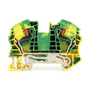 PT 16 PE Grounding Terminal Block 16mm2 Push In Spring Cage Protective Earth Connector DIN Rail Mount Ground Terminal