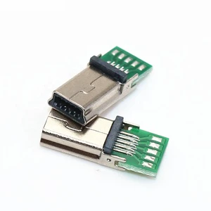 Mini USB 10P Plug Socket Charging Adapter W/ PC Board Mini 10 Pin Male USB Data Cable Connector for philips MP3 MP4 Socket