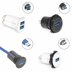Panel Mount USB Connector Metal Socket Coupler Adapter Type a Type B Type C Micro, Can Be Customized