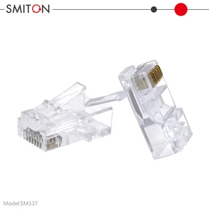 Cat6A 8P8C Modular Connector UTP Ethernet Cable Crystal Head Crimp Plug Pass Through Type Plug