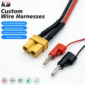 Custom XT30 Male Female Connector 4.0mm Banana-shaped Lamp Plug Charger Wire Harness Assembly