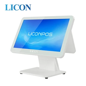 Licon All-In-One POS Cash Register 15.6+11.6inch Dual Screen Windows Cash Machines Terminal for Manufacturers Supermarket