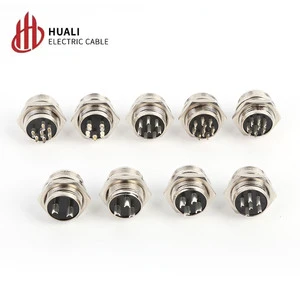 Aviation Automotive Adaptor GX16 3-10 Core Male Connector with Pure Copper and Silver Plating Model GX16-2
