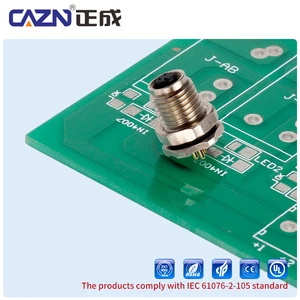 IP67 Waterproof M5 PCB Panel Mount Connectors 3/4-Pin Straight Male/Female Socket Terminals Brass Nickel-Plated Fastened