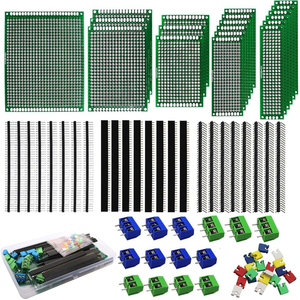 82-Piece DIY PCB Prototype Printed Circuit Board Kit with 19-Piece Board to Board & Mezzanine Connectors