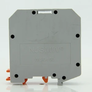 WUKH50 Screw Type High Current Feed Through Terminal Block with Brass Contacts 2-Pole 105A Max Continuous Amp for Industrial Use