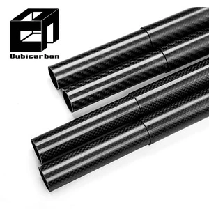 3K Weave Round Carbon Fiber Tube Connector OEM High-quality Carbon Fiber Twill Pipe Tube Joint Connectors