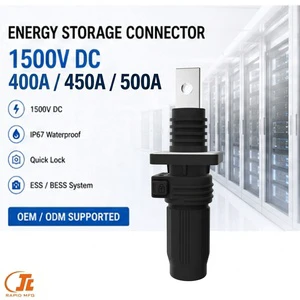 High Current 400A-500A Battery Terminal Connector 1500V HV Quick Interconnect Plug For Industrial BESS Storage System Power Link