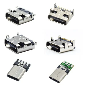 Manufacturer High Quality Male Female 6/16 /24pin Female Usb Type C Connector Charging Connector