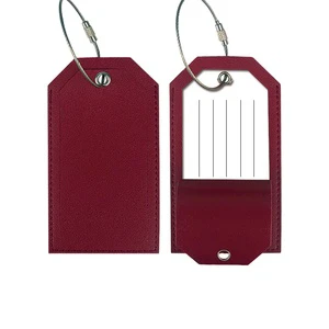 Durable Faux Leather Travel Bag Tag With Secret Window Metal Loop Bulk Wholesale for Personalized Cruise Ship Gear