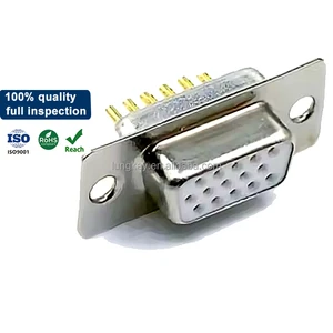 LUNG KAY D-SUB 15Pin Female Connector 3-Row High Density Solder Type High-quality Db9 D-sub 15Pin Connector for Cable