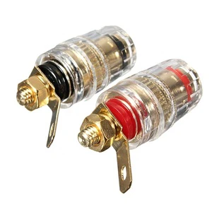 Total Length 47mm Banana Connector 4mm Thread Big Amplifier Speaker Spade Banana Plug Socket Connector Terminal Binding Post