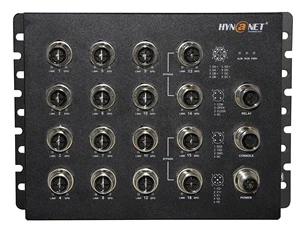 EN50155 L3 Industrial M12 PoE Switch 12xPoE Gigabit Ports with 4xBypass Ports 32Gbps -40~75C IP67 SNMP 5-Year Warranty Hi-Net