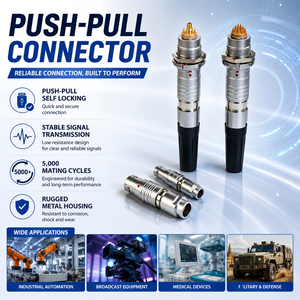 UHUB Small Size 0B Series Connector Compact Circular Push Pull Metal Plug Fast Connection System For Electronic Device
