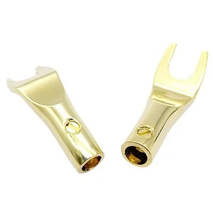 Y/U Type Banana and Tip Connectors Gold-Plated Copper Audio Cable Plug Factory Outlet Y Fork Speaker Cable Connector